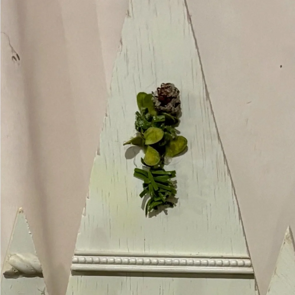 Handmade Wood Holiday Tree Set of 3 Trimmed in Molding Painted White 13 inches